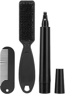 Kit de caneta de enchimento de barba, 4 pontas de barba, escova de barba de nylon à prova d'água à prova de suor com kit de caneta de enchimento de barba para barba e bigode pente para uso diário (marrom)