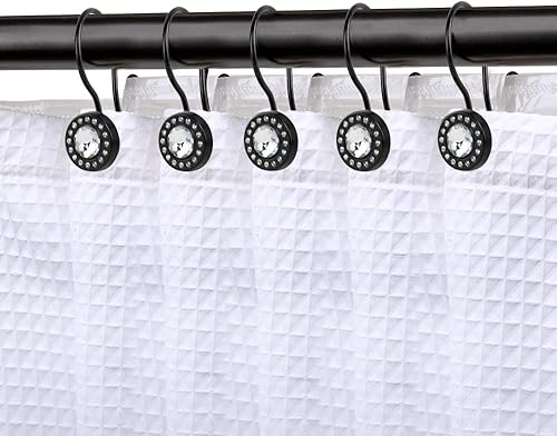 Ganchos de ducha Anillos dobles para cortina de ducha para baño Ganchos resistentes a la corrosión para cortina de ducha o forro Anillos de