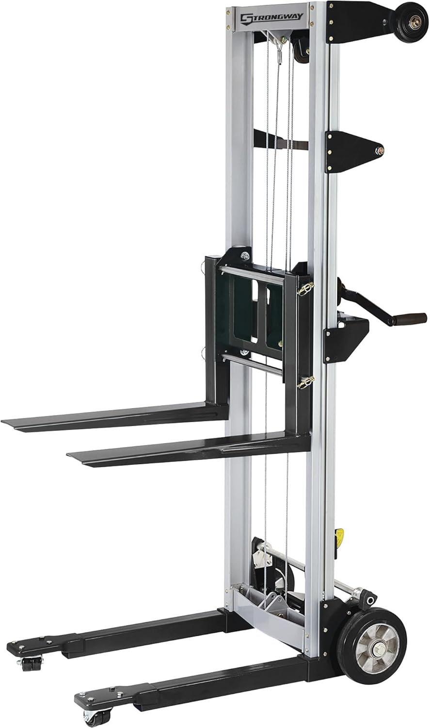 Strongway Hand Winch Stacker - 500-Lb. Capacity