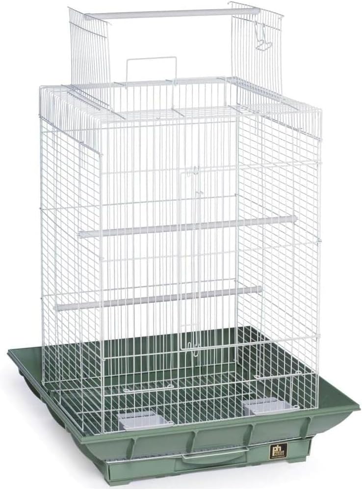 Prevue Hendryx SP851G/W Clean Life Play Top Cage, Green and White, 1/2"