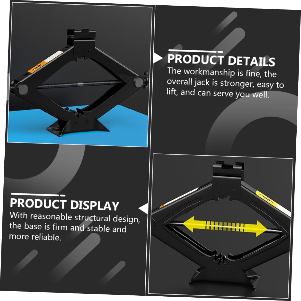 Alipis 5 Ton Car Scissor Jack with Hand Crank Auto Tire Repair Jack Portable Vehicle Lift Tool for Cars and Suvs Random Color