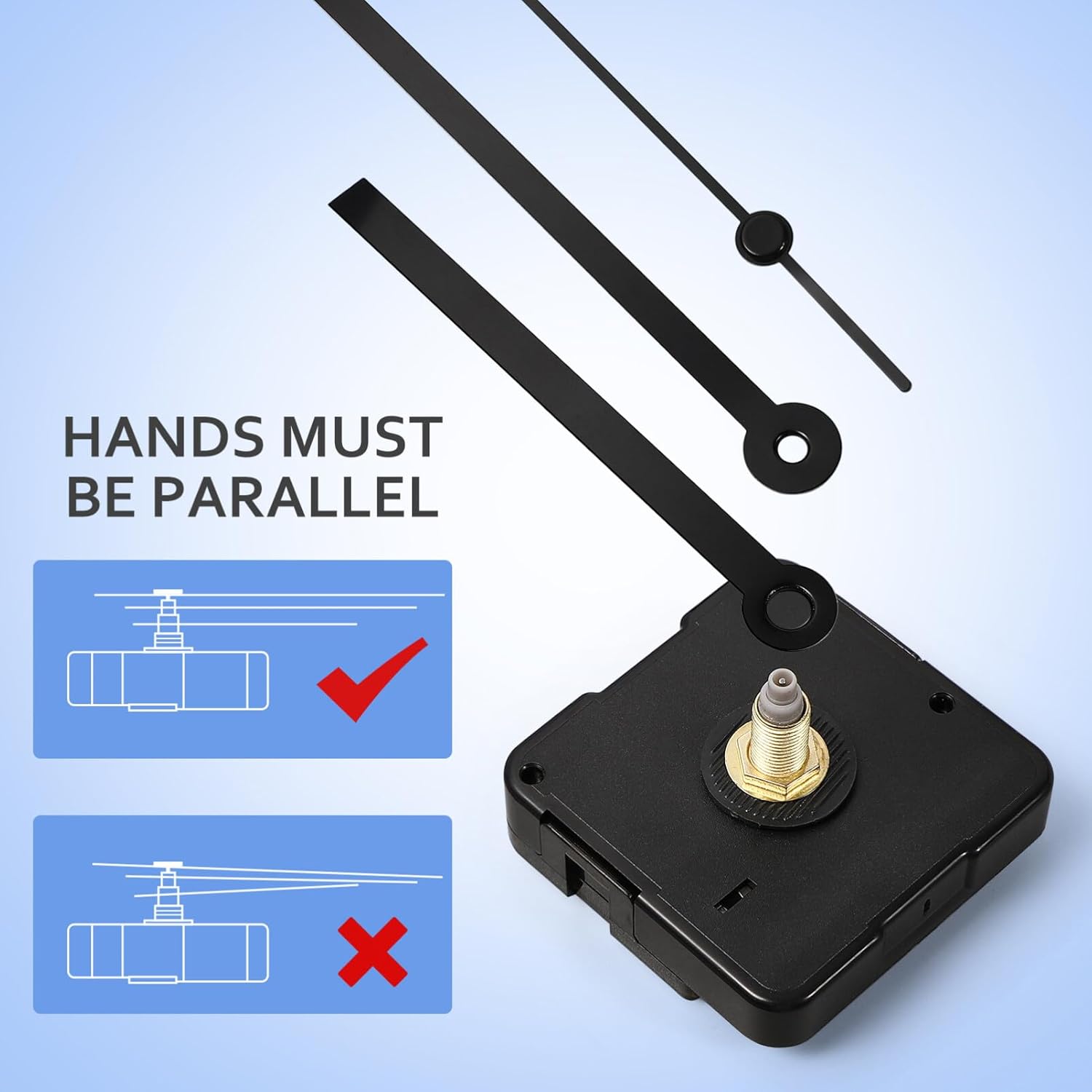 DOITOOL 8 Sets Movement Clock Mechanism Clock Works Clock Hands Needles Clock Hands and Motor kit Clock Motors Battery Powered Replacement Clock kit DIY Accessories Quartz Clock Plastic