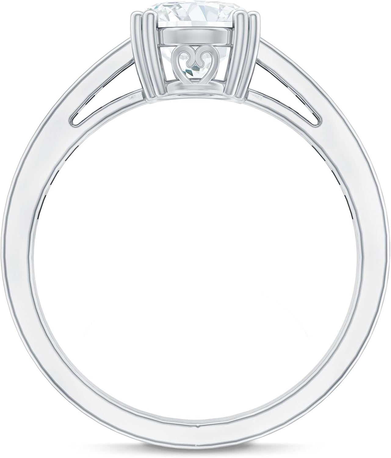 Certified Moissanite Oval Engagement Ring, D-Vs1 Quality, 2 Carat Moissanite Ring For Women - Ready For Gifting