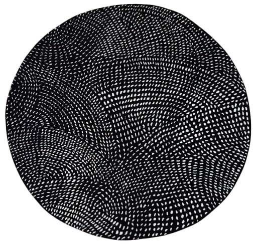 Huble Hand Tufted Wool Area Rug, Round Carpet, Ideal for High Traffic Areas in Living Room, Bedroom, Best Home Decor Gift (4'x4')