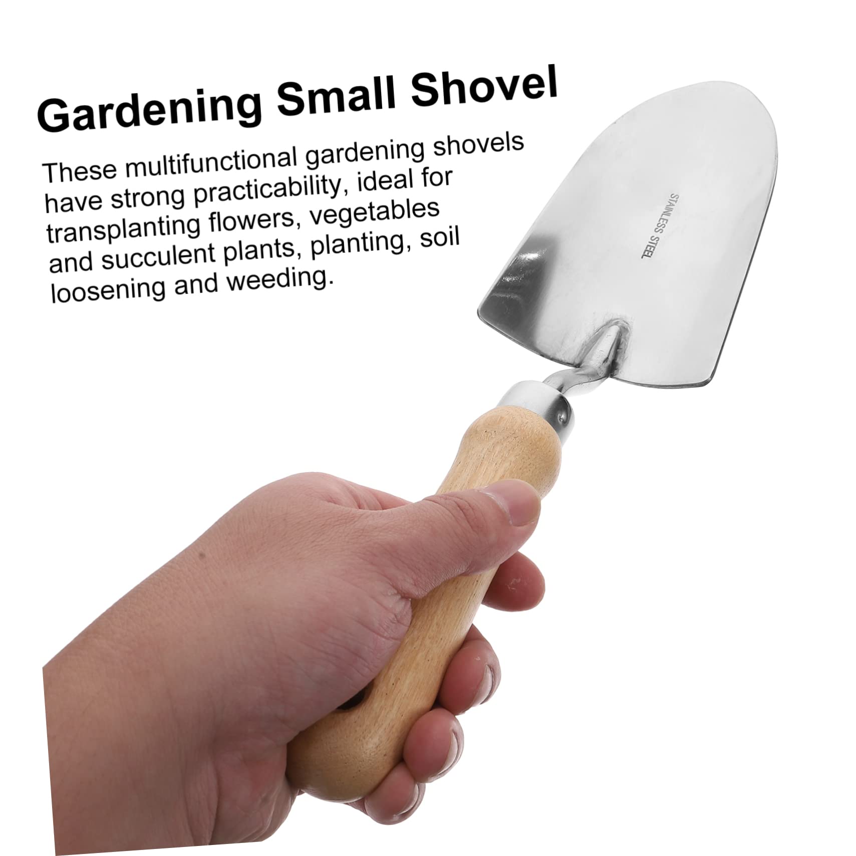 INOOMP 2stücke Multi-funktions-gartenwerkzeug Edelstahl-gartenkelle Mit Ergonomischem Holzgriff Für Pflanzen Umpflanzen Und Jäten Im Freien Für Blumen Und Bonsai