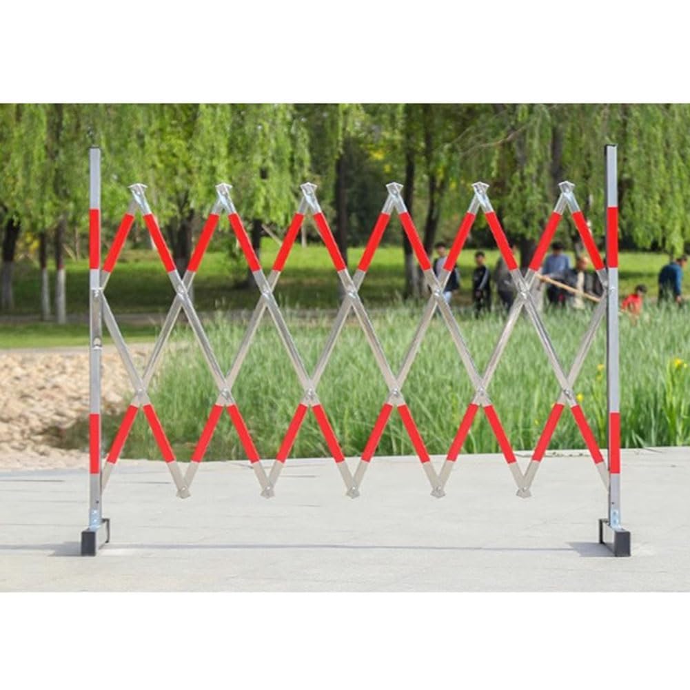 Barrière extensible en acier inoxydable rouge et argent pour la sécurité des garages