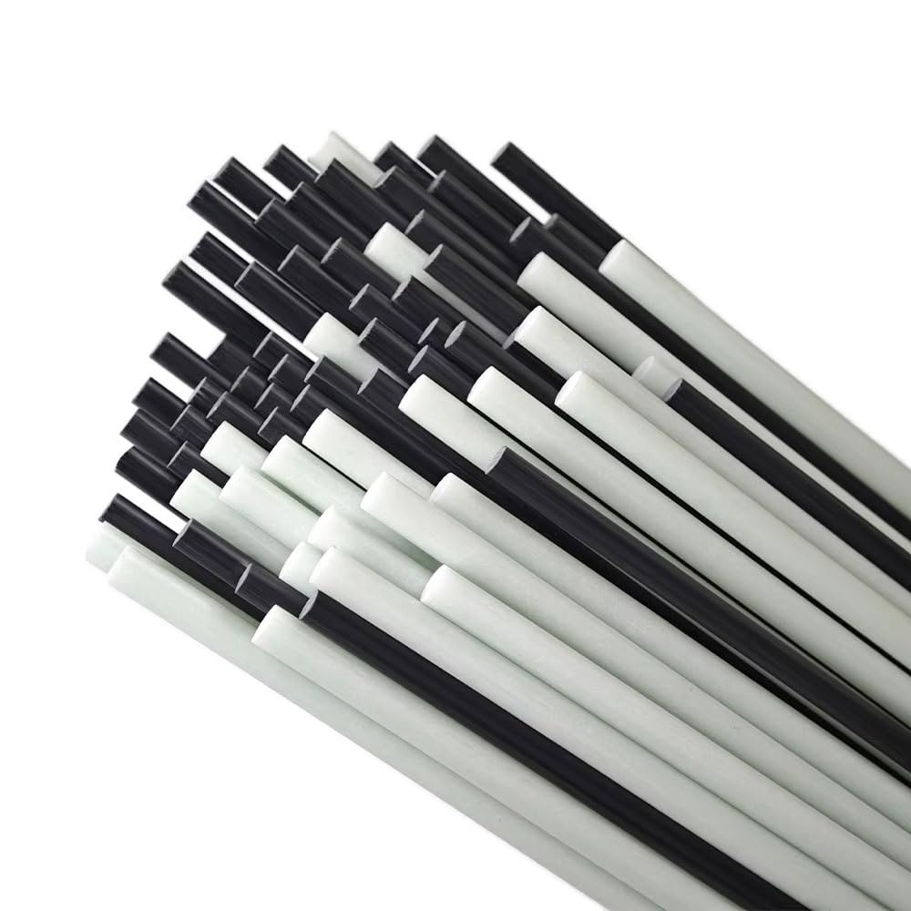 Solidne Słupy Z Włókna Szklanego, 10 Szt., 0,8-13 Mm X 1000 Mm, Biało-czarne Pręty Do Bezzałogowych Statków Powietrznych/namiotów/łuków/latawców/majsterkowania, Wysoka Wytrzymałość(Black,5x1000mm)