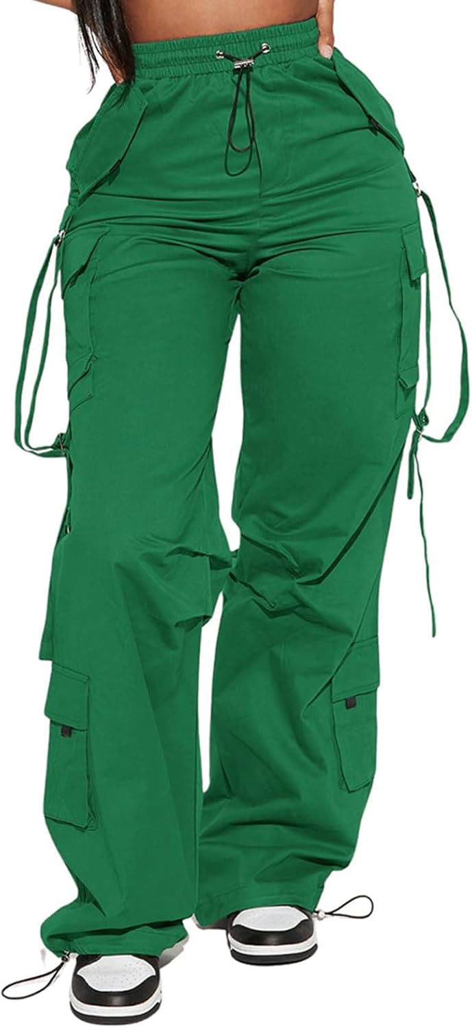 Ribbon Cargo Pants Women Casual Baggy Pants for Women Parachute Travel Pants with Pockets Streetwear - Image 3