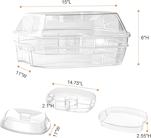 Miniatura 11 de Servidor de condimentos refrigerado Juego de servir de barra de tacos para fiesta Bandeja de condimentos refrigerada con tapa y 5 compartimentos