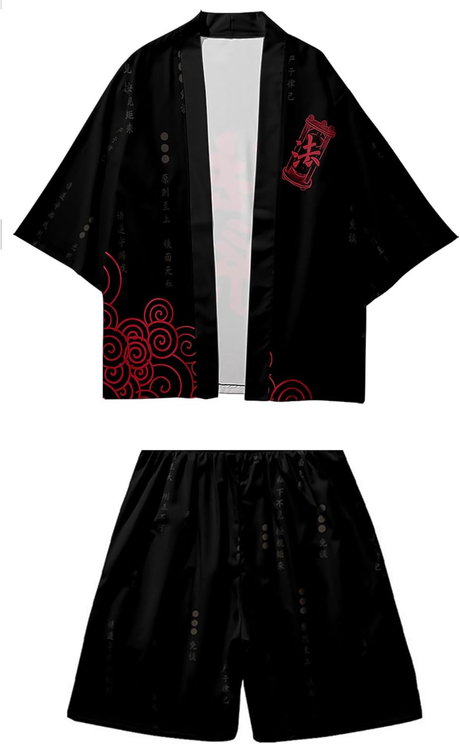 DOSLAVIDA Men's Japanese Style Kimono Set Lightweight Open Front Cardigan Suits Stylish Two Piece Summer Beach Outfits