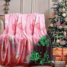 Glow in The Dark Blanket for Kids, Teenagers & Adults | Soft Flannel All-Season Blanket | Animal Print | Single Bed & Queen Size (150 x 200 cm / 60 x 80 Inches)