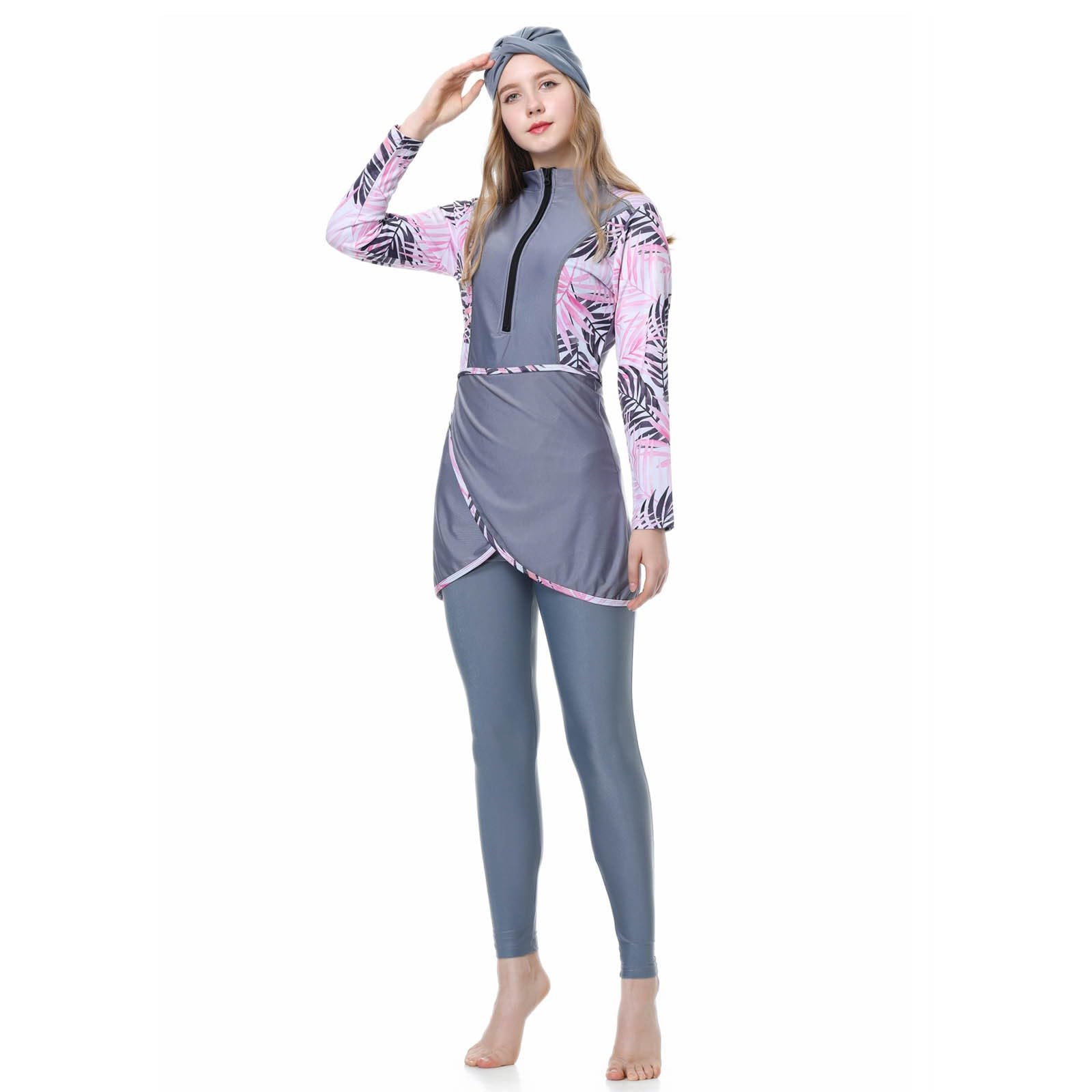 Burkini Damen: Muslimische Badeanzug Uv Rashguard Slim Fit Shape Badeanzüge Schwimmanzug Große Größe Bauchweg Badebekleidung Swimwear Push Up Swimsuits for Women Bademode