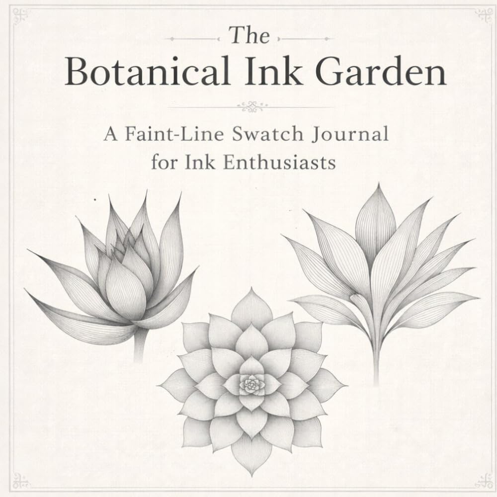The Botanical Ink Garden: A Faint-Line Swatch Journal for Ink Enthusiasts: 70 Succulent Illustrations for Color Tracking and Ink Inventory