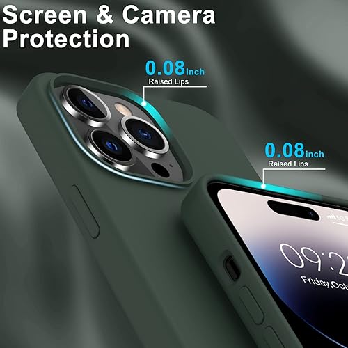 Miniatura 5 de DEENAKIN Funda para iPhone 14 Pro con protector de pantalla, suave y sedosa funda de goma de gel de silicona flexible, ajuste delgado, a prueba de