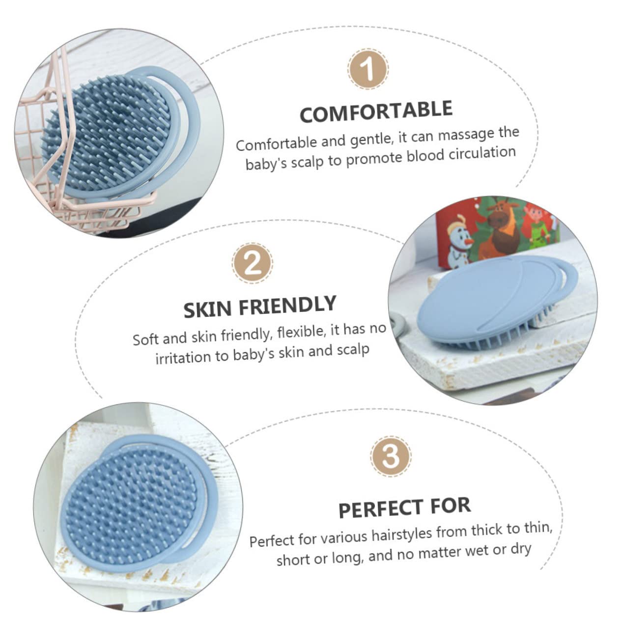 GOOHOCHY Baby Bath Brush for Body Scalp Massager Shampoo Brush Hair Scalp Massager