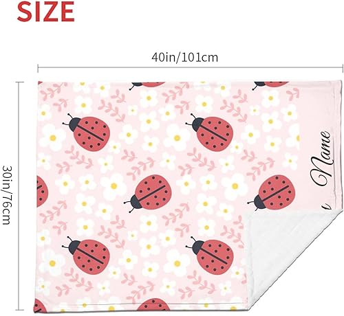Miniatura 4 de Manta de bebé personalizada con diseño de mariquita para bebés, manta de felpa suave para bebé, niña, bebé, bebé, bebé, bebé, cuna, ducha, regalo,
