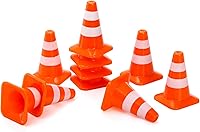 Vista 4 de ZEAYEA 30 Pcs Mini Plastic Traffic Cones, 1.4 inch Training Roadblock Cones Traffic Signs, Mini Road Safety Cones for Micro Landscape Sand Table