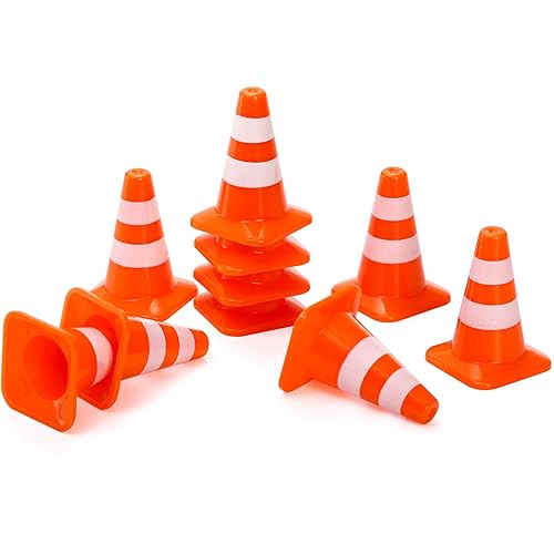 Miniatura 4 de ZEAYEA 30 Pcs Mini Plastic Traffic Cones, 1.4 inchTraining Roadblock Cones Traffic Signs, Mini Road Safety Cones for Micro Landscape Sand Table