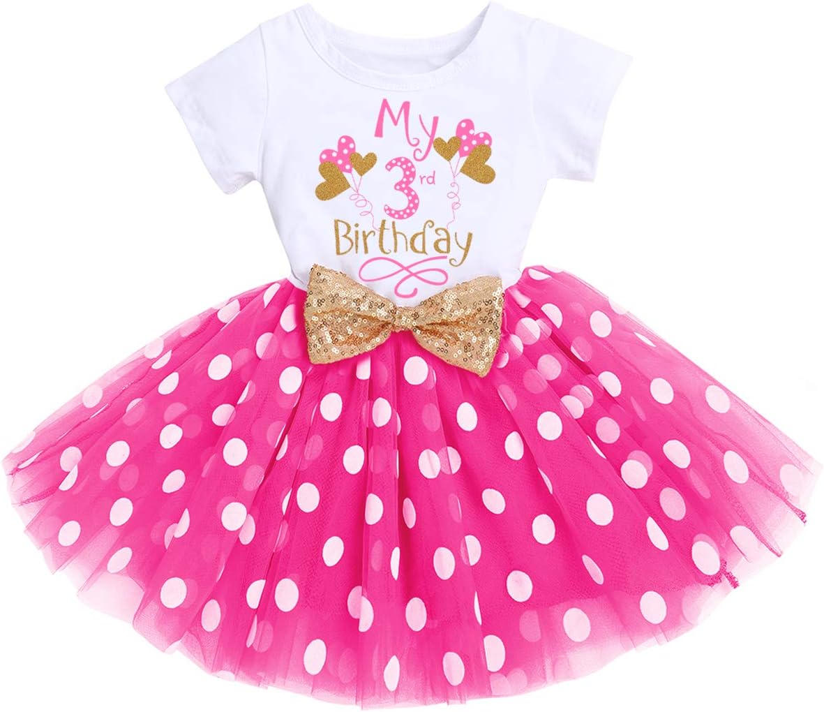 IBTOM CASTLE Girls Baby 1st 2nd 3rd Birthday Outfit Mouse Tulle Dress+Sequins Headband Princess Cake Smash Clothes - Image 2