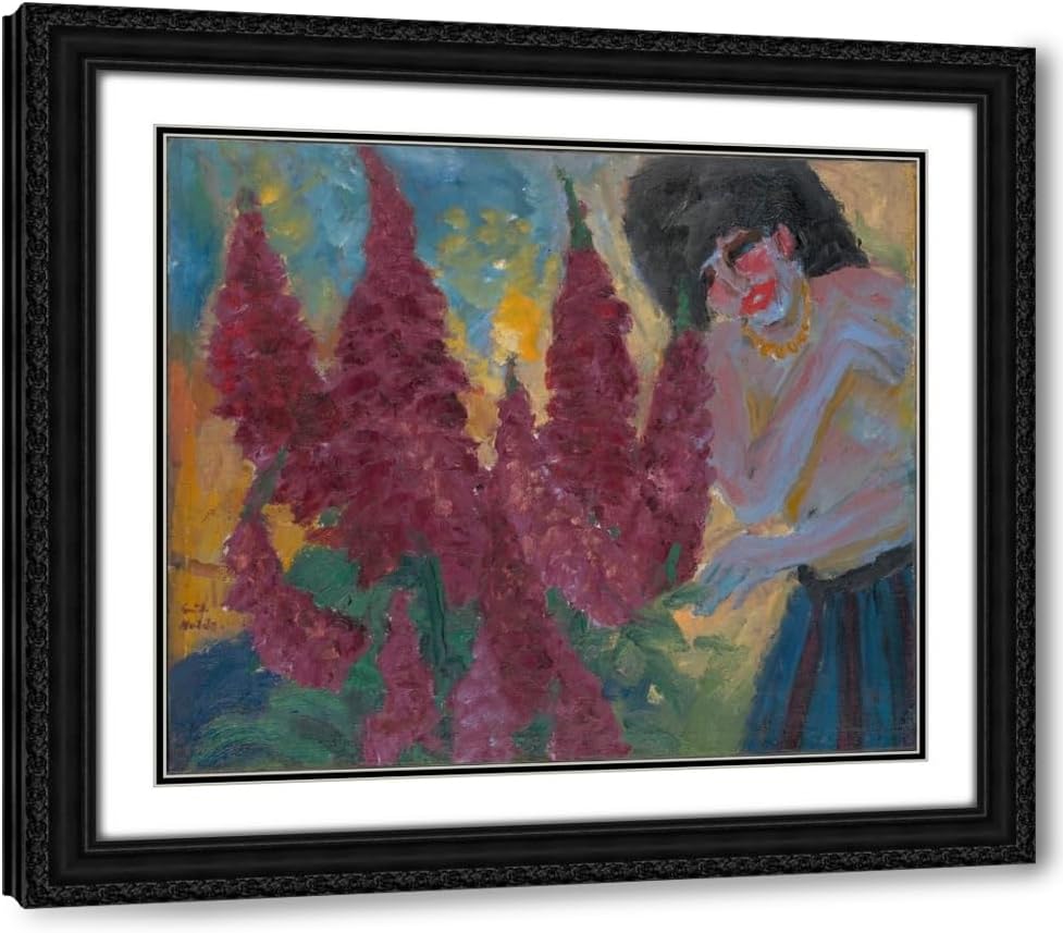 ArtDirect Morning in the Flower Garden (1918) Custom Framed Art Print Giclee Print or Canvas Options with Various Sizes and Customization by Emil Nolde