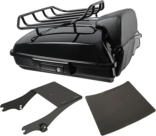 TCT-MOTORPARTS Soporte para maletero de maquinilla de afeitar negro completo, soporte superior para Harley Tour Pak Trunk Touring Electra Glide Road