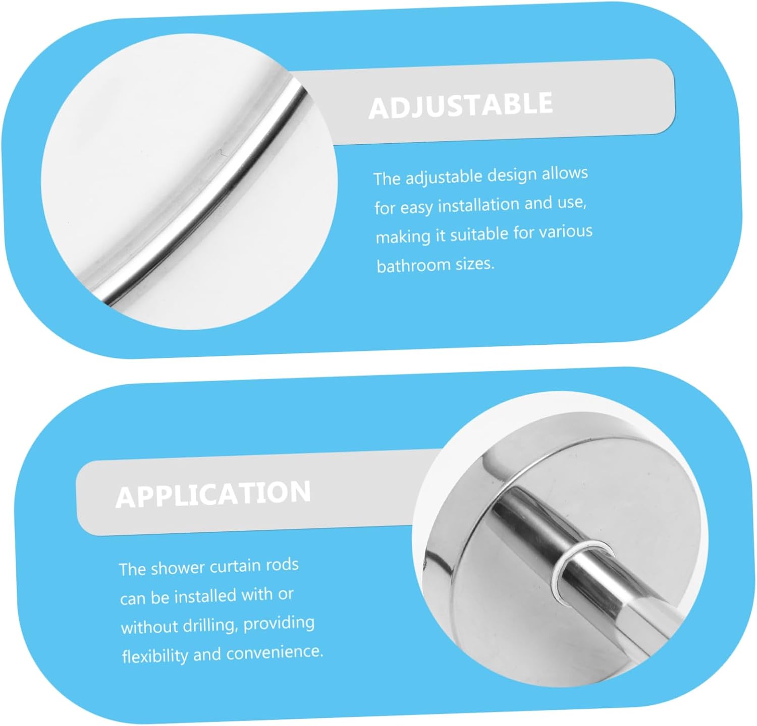 3Pcs Curved Shower Curtain Rods Tension Bathroom Rod Resistant Easy Installation Versatile for Shower Drying Use Smooth Surface Design