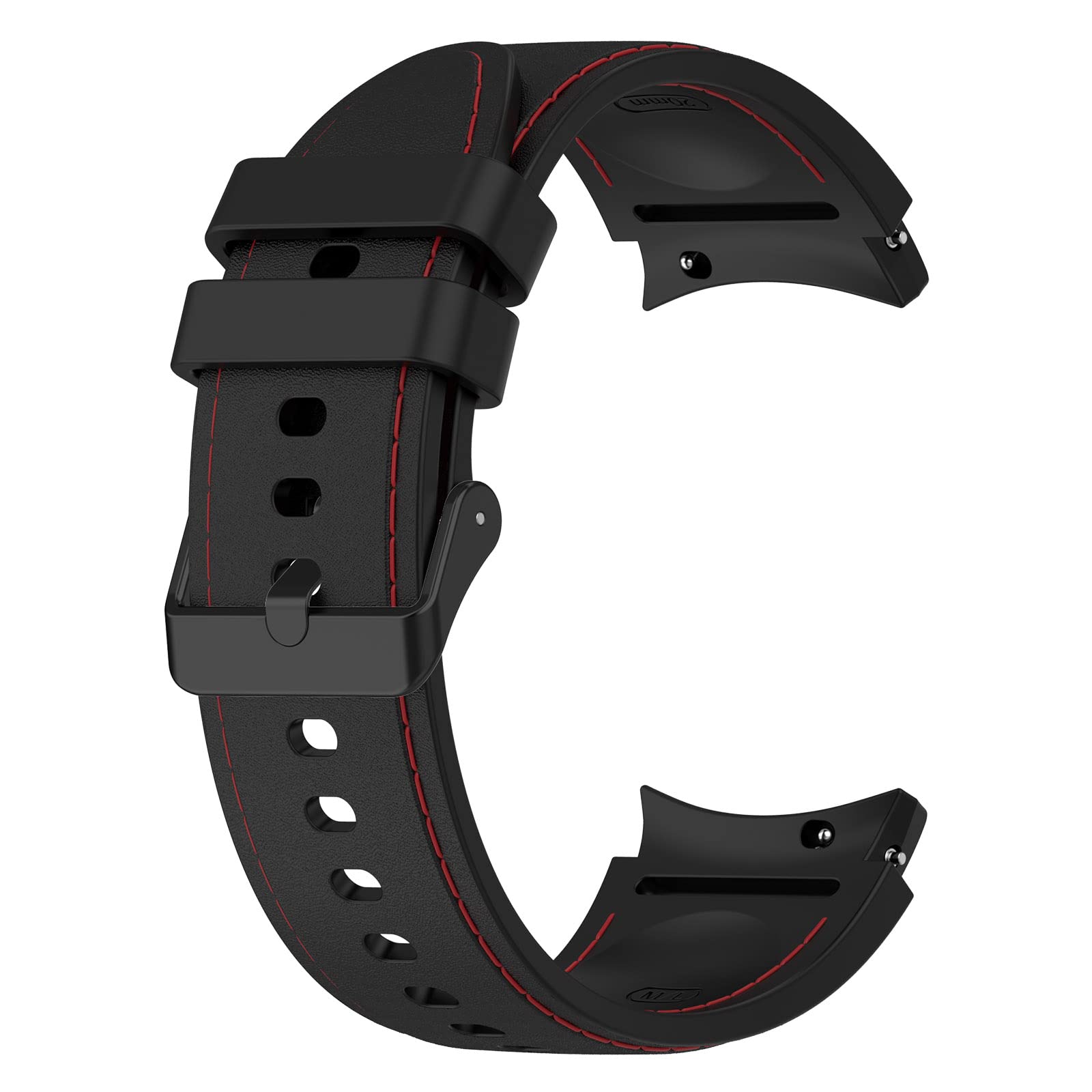 OBOE 20mm Silicone Smart Watch Threadline Strap Compatible with Samsung Galaxy Watch 7/6/5/4/FE 44mm & 40mm, Galaxy Watch 6 Classic 47mm & 43mm, Galaxy Watch 4 Classic/Watch 5 Pro (Black-Red) (B0BG31G91R) Amazon Price History, Amazon Price Tracker