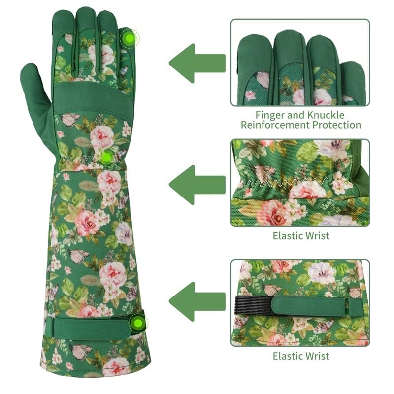 Guanti da Giardinaggio Anti-Spina for la Difesa del Braccio, for Donne e Uomini, Comodi, Flessibili e con Un Design Protettivo Essenziale for Le attività di Giardinaggio.(Blue)