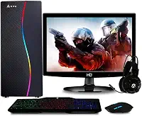 Computador Gamer Completo com Monitor LED Intel Core i5 8GB HD 500GB (Nvidia Geforce GT) Kit gamer com mousepad Light, Preto, 24865