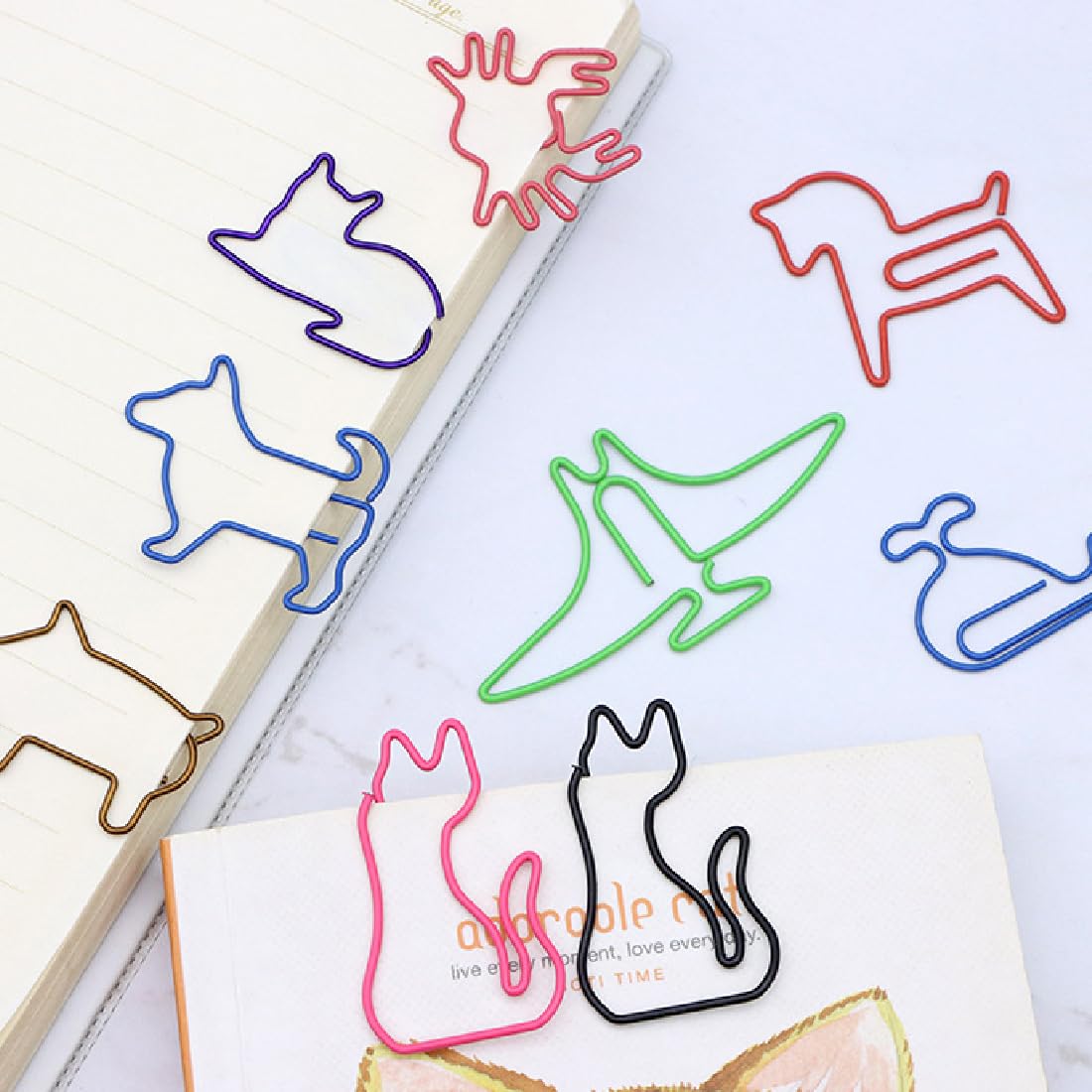 30 Graffette Animaletti Colorati - Clip Per Documenti E Segnalibri Divertenti