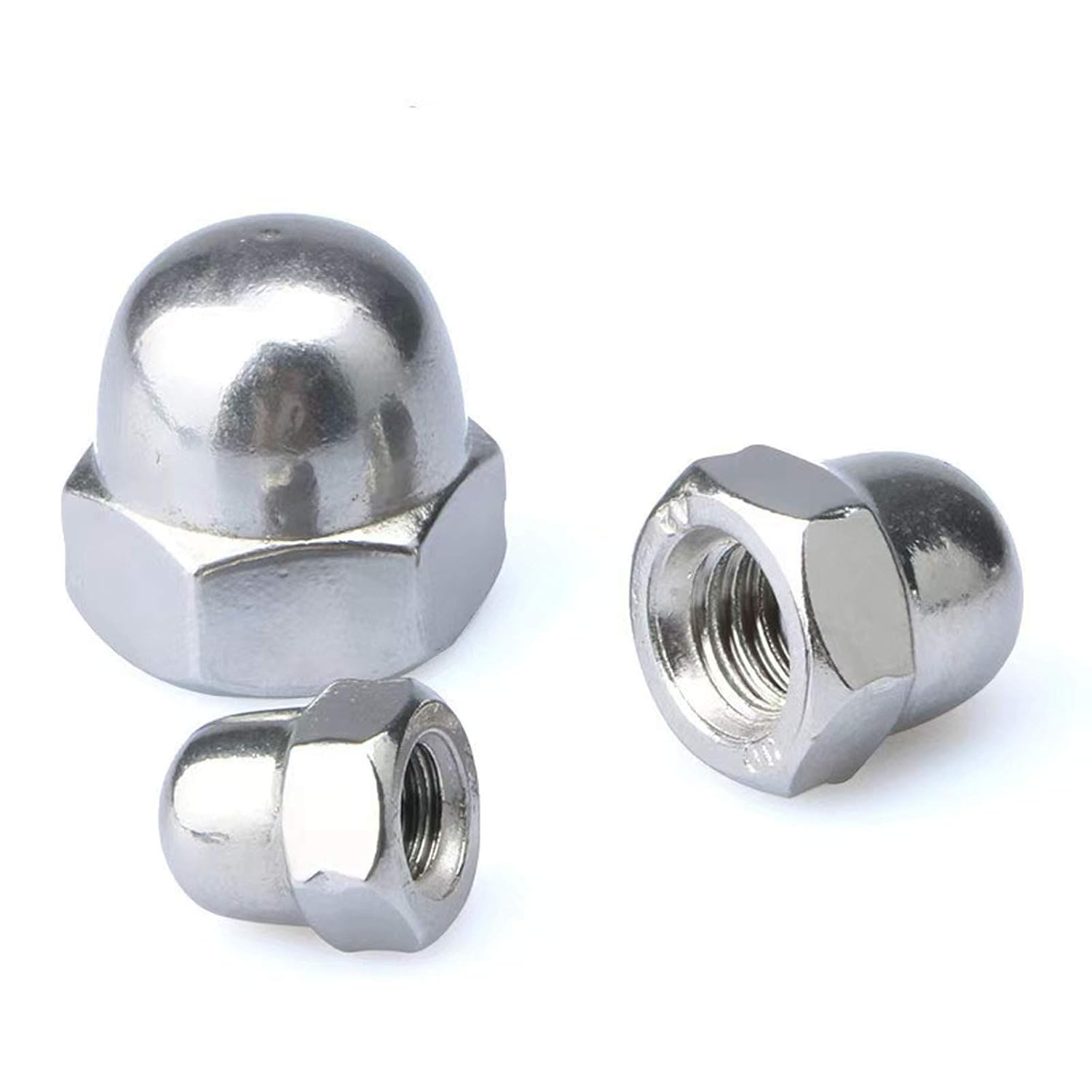 M3-0.5 Metric Acorn Cap Nuts Dome Head Nuts, 304 Stainless Steel 18-8, Plain Finish,Hex Acorn Cap,Nuts Decorative Nut Caps (100 Pcs)