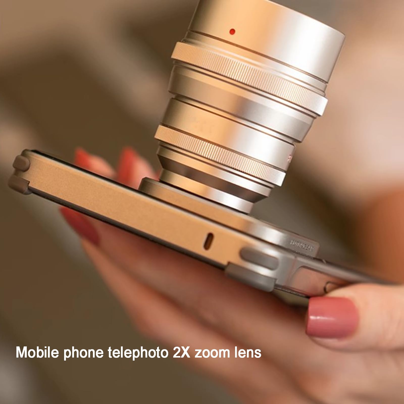 Uniwersalny teleobiektyw do smartfona, powiększenie 2-krotne i ogniskowa 60 mm dla ulepszonej fotografii, klips do większości telefonów