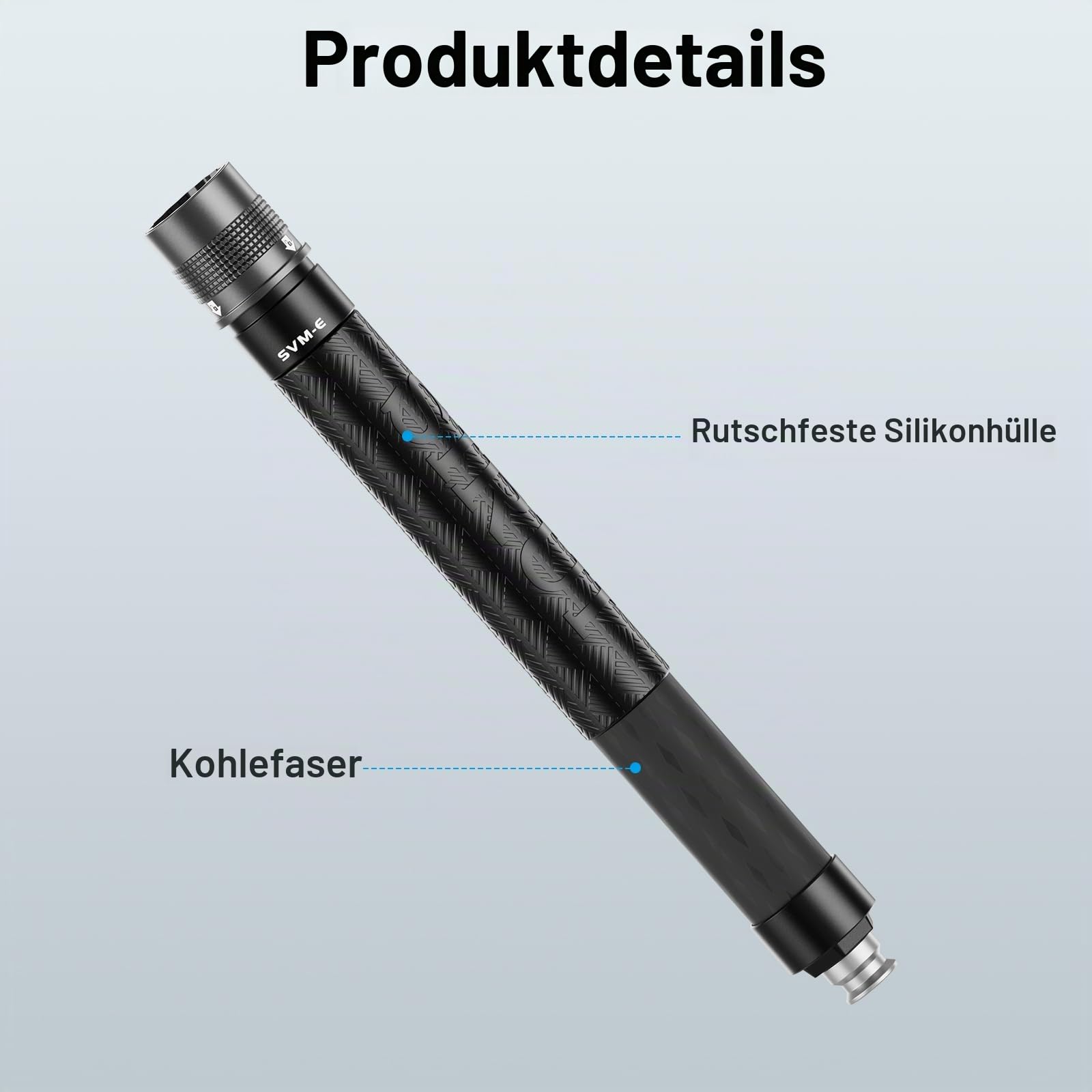 SIRUI SVM-E Kohlefaser-Verlängerungsstange für Kamera-Einbeinstativ der P-Serie und SVM-Serie, 32 cm (12,6 Zoll), 0ne-Abschnitt, Schnellwechsel-Verlängerungsrohr