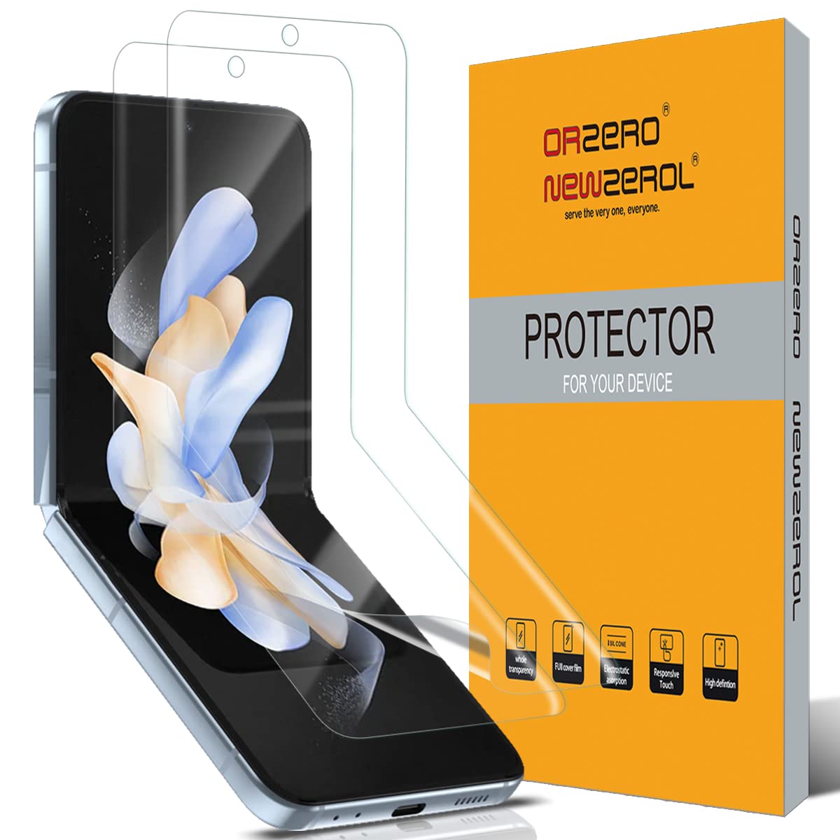 Amazon | Newzerol 【2枚】 For Galaxy Z Flip4 フィルム【全面保護 