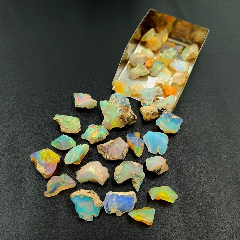 Miniatura 2 de SGM Shop™ Top AA+ Quality of Natural Ethiopian Opal Rough Loose Gemstone Raw Fire Crystals Rock Play of Colors, Jewelry Making, Wedding Gift