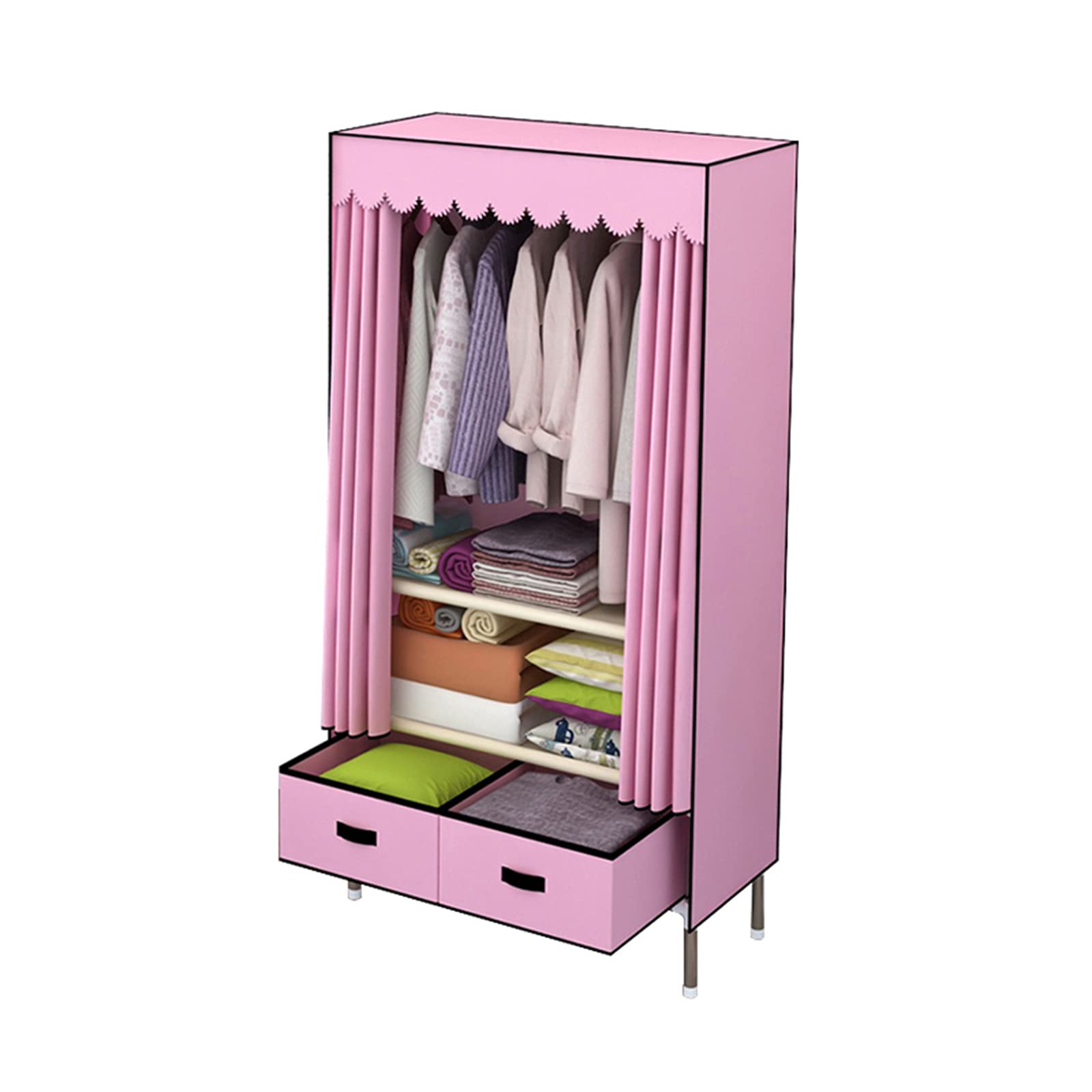 Amazon.com: Pink Girl Wardrobe,Multifunction with Drawer Storage