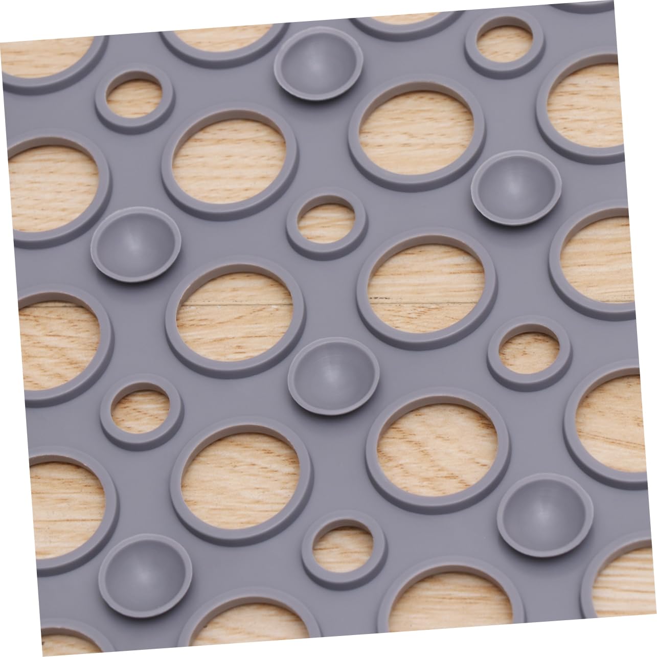 Alfombra de Ducha Antideslizante Ventosa, Hueca, PVC | 60 X 90cm, Gris, para Casa y Hotel, Diseño Perforado para Uso en Cabina