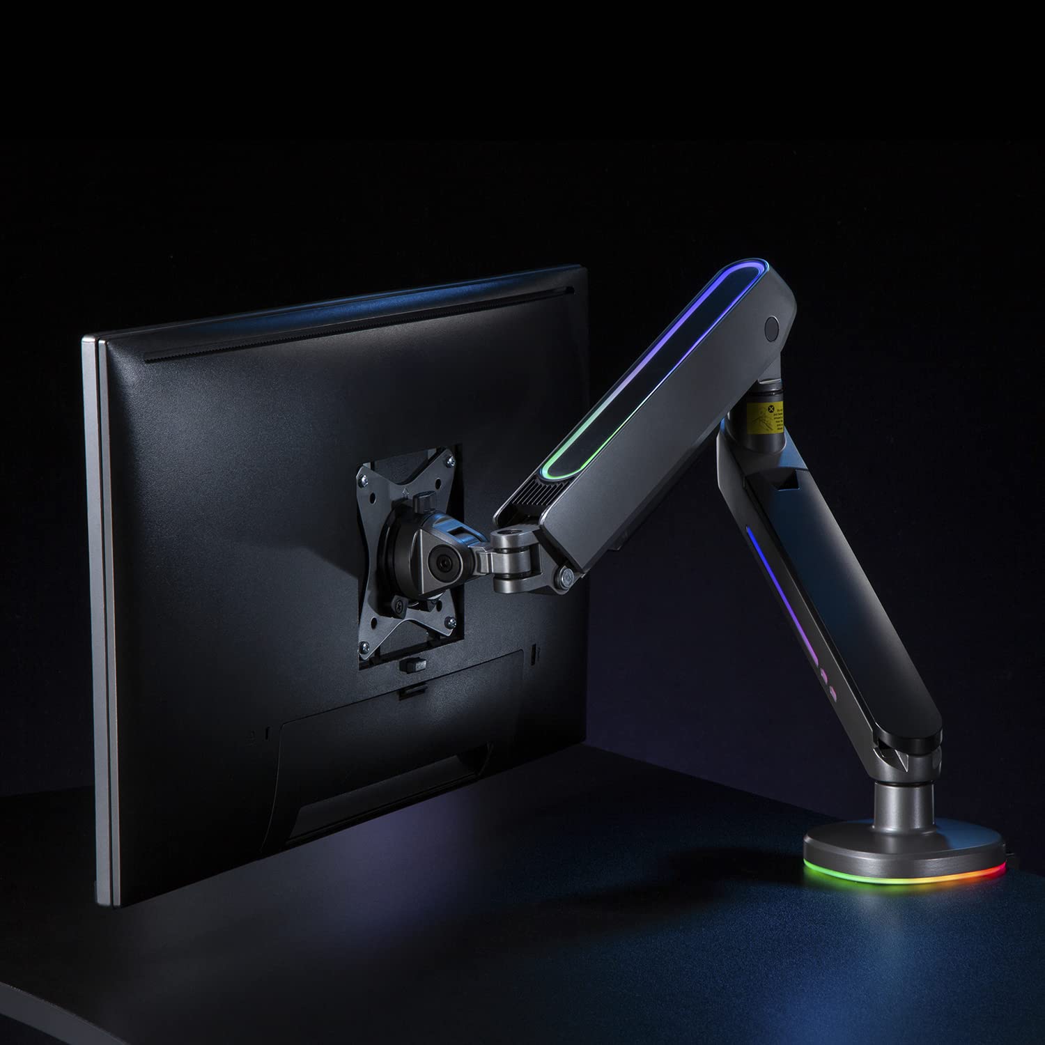 Supporto per monitor da gioco NanoRS 17-32" con illuminazione LED RGB regolabile Supporto da tavolo Regolabile in altezza Girevole Inclinabile Max. 9 kg VESA 75x75 / 100x100 (1x)