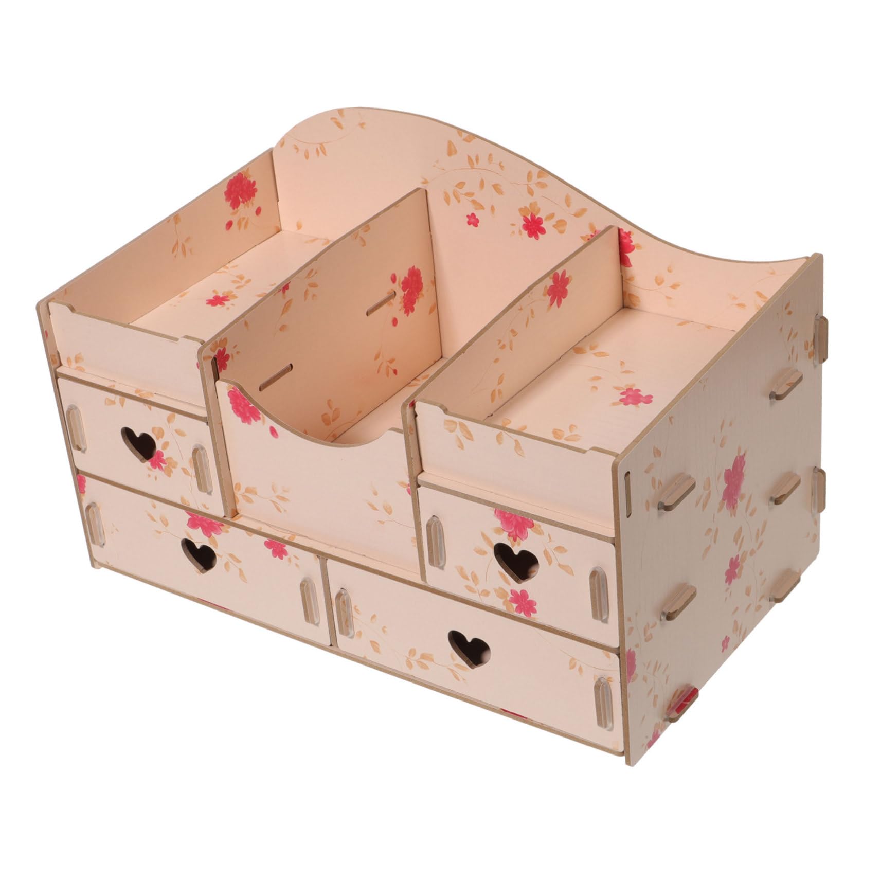 Boîte de Rangement pour Maquillage à Tiroirs Multicouches Rose