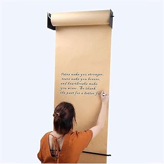 KjoiDWz Dispensador y cortador de papel kraft negro montado en la pared, para listas de tareas, especiales diarios, menús, otras notas (marco de acero de 67 cm de ancho)