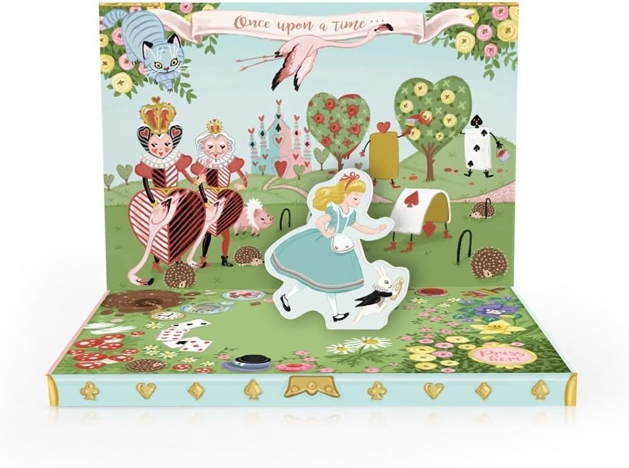 My Design Co.Music Box Card 3D Pop Out, 6 x 4.75-Inches, Adventures in Wonderland