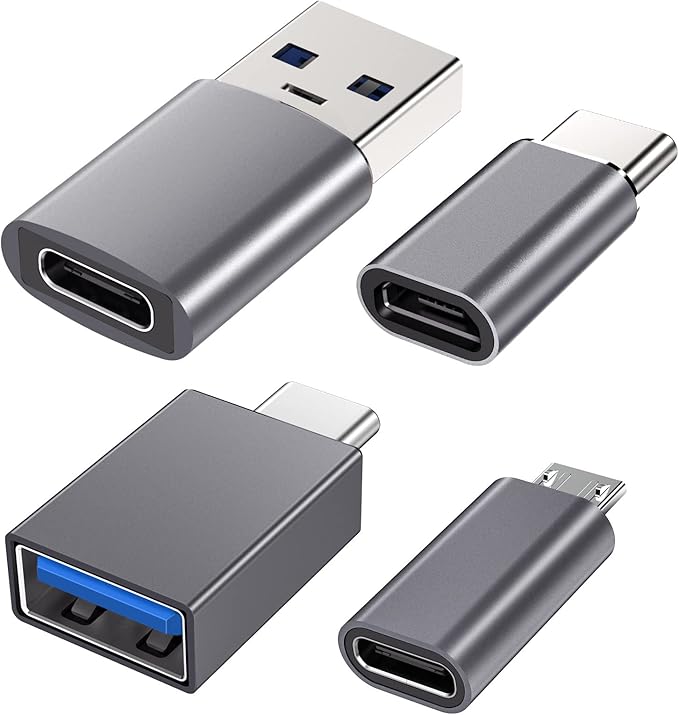USB C to USB Adapter (4 Pack) 3.1 USB C Female to USB Male