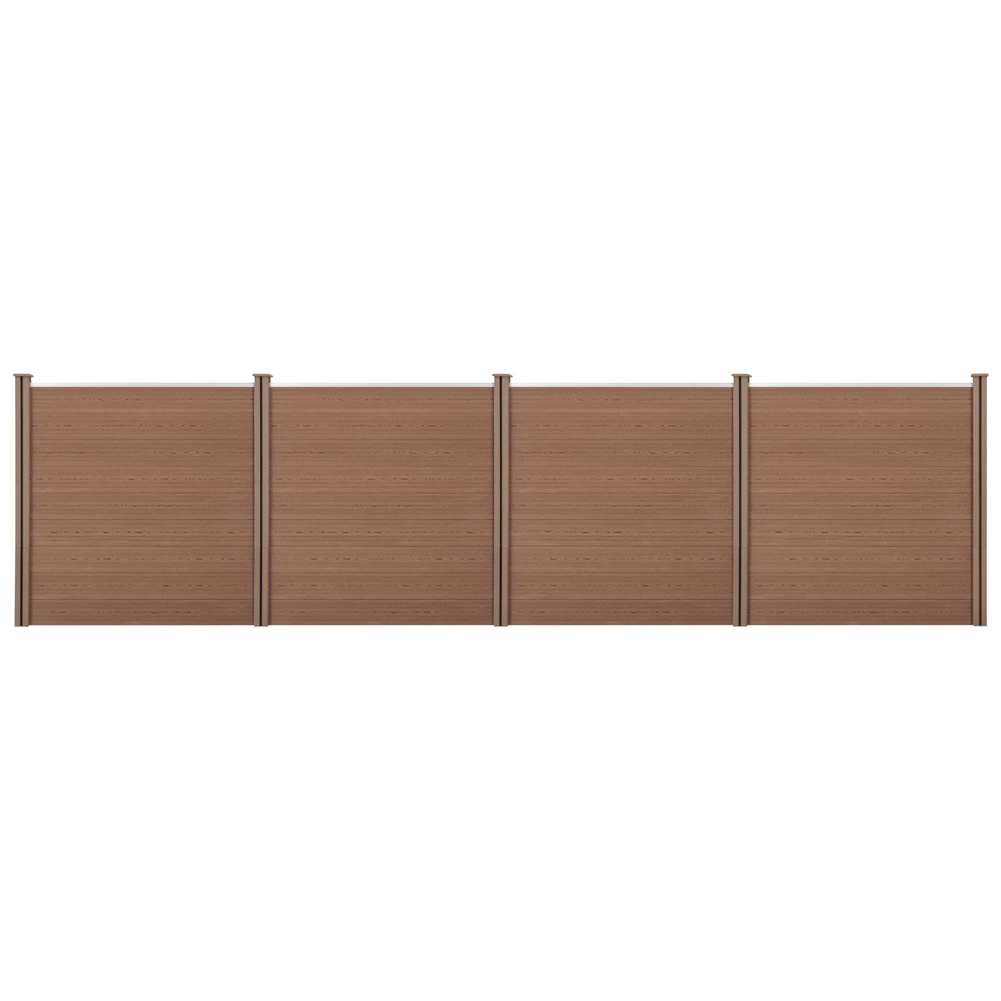 NEU.HOLZ Recinzione in WPC per Giardino Steccato Frangivista Elegante Resistente Staccionata Modulare Espandibile Alta 183 cm Lunghezza 705 cm Marrone