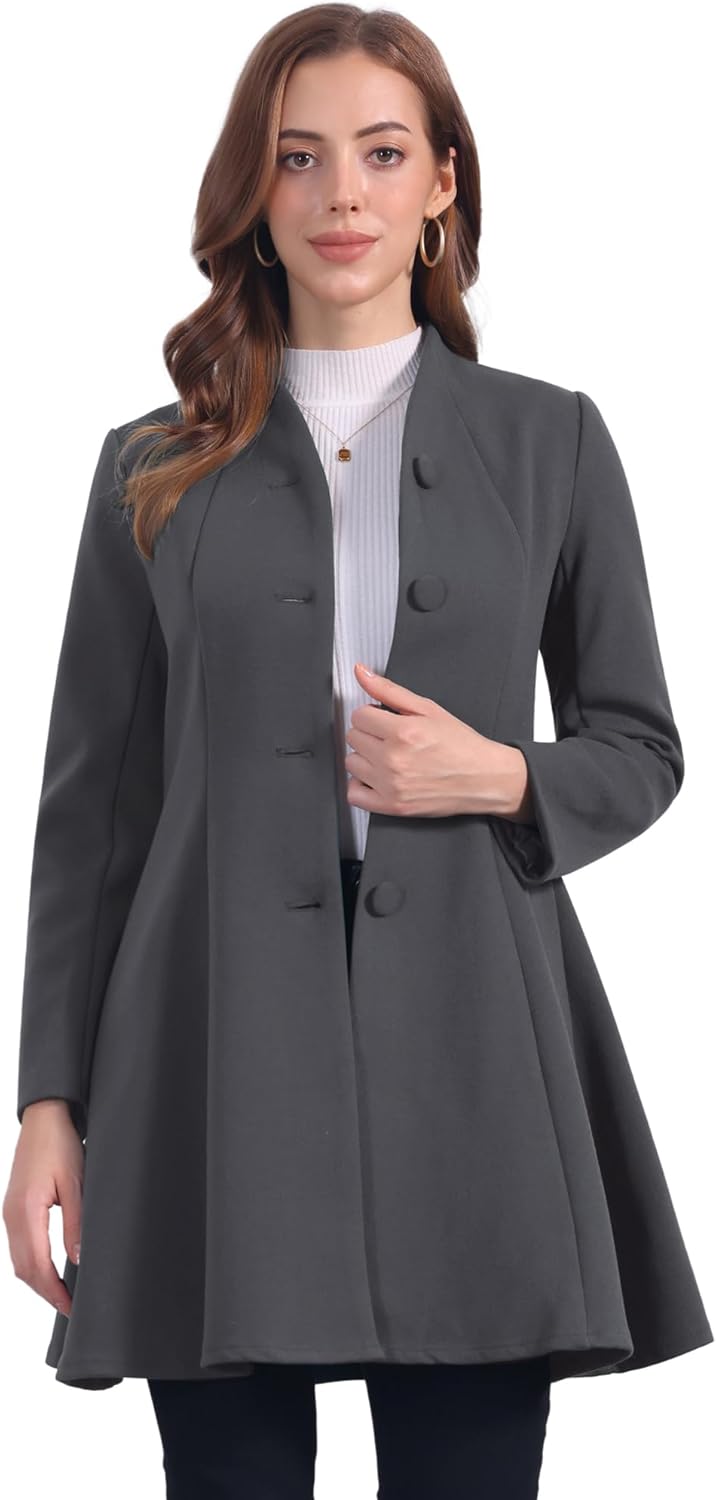 Allegra K Mid-Long Peacoat Outerwear