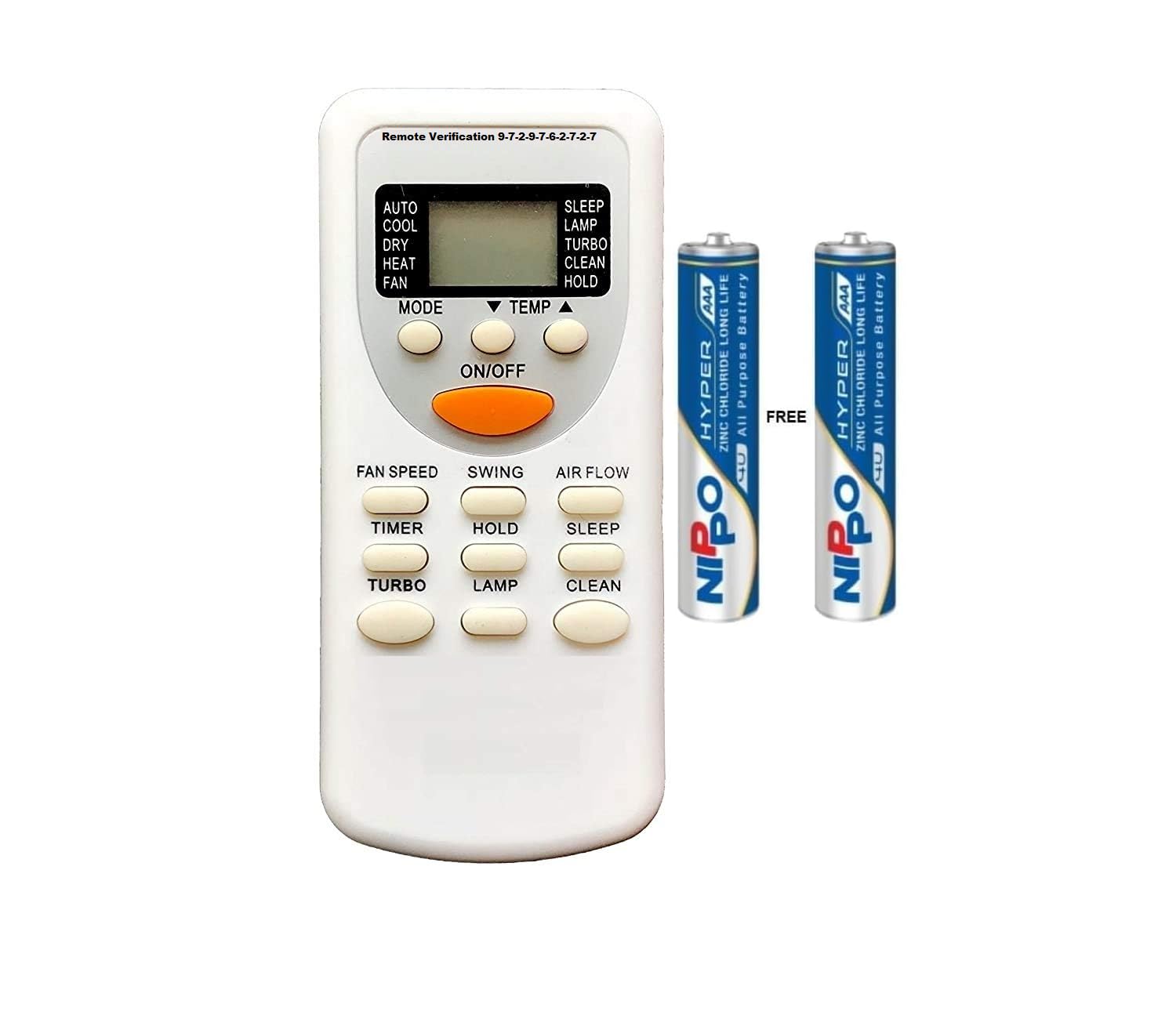 Saplotia® Compatible Remote for Lloyd AC Remote (Come with 2 AAA Batteries)