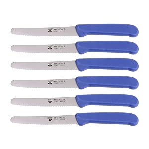 GR WE table knife 6 pieces set for cutting pack of 6 bread knives for breakfast with serrated