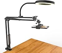 Vista 1 de Soporte de cámara superior con anillo de luz, brazo flexible articulado para teléfono compatible con iPhone, webcam Logitech, trípode de escritorio