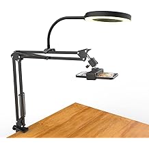 带环形灯的头顶摄像头安装座、与 iPhone 兼容的灵活铰接电话臂支架、罗技网络摄像头、适用于 YouTube 实时流烹饪指甲视频录制的台式三脚架