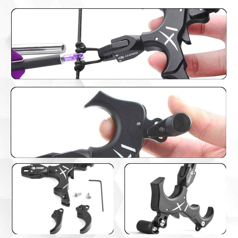 Archery Compound Bow 3/4 Finger Release CNC Machining Thumb Trigger Caliper LH/RH Hunting Shooting Target Practice Accessories
