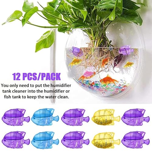12PCS Universal Humidifier Cleaner Fish,Demineralization Cleaning Ball for Most Humidifier & Fish Tank, Purifies Water, Eliminates White Dust and Odor, Prevents Hard Water Build-Up